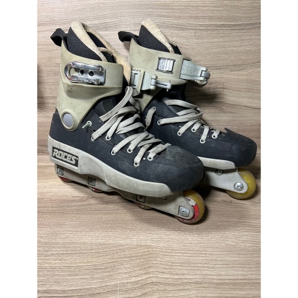 Roces Fifth Element Aggressive Inline Skates Mens 9 Black Grey Made in Italy